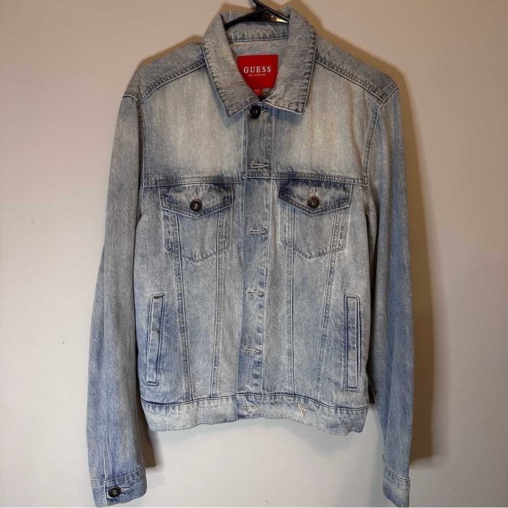 Guess Men's Classic Denim Jean Jacket Medium Wash Size Small